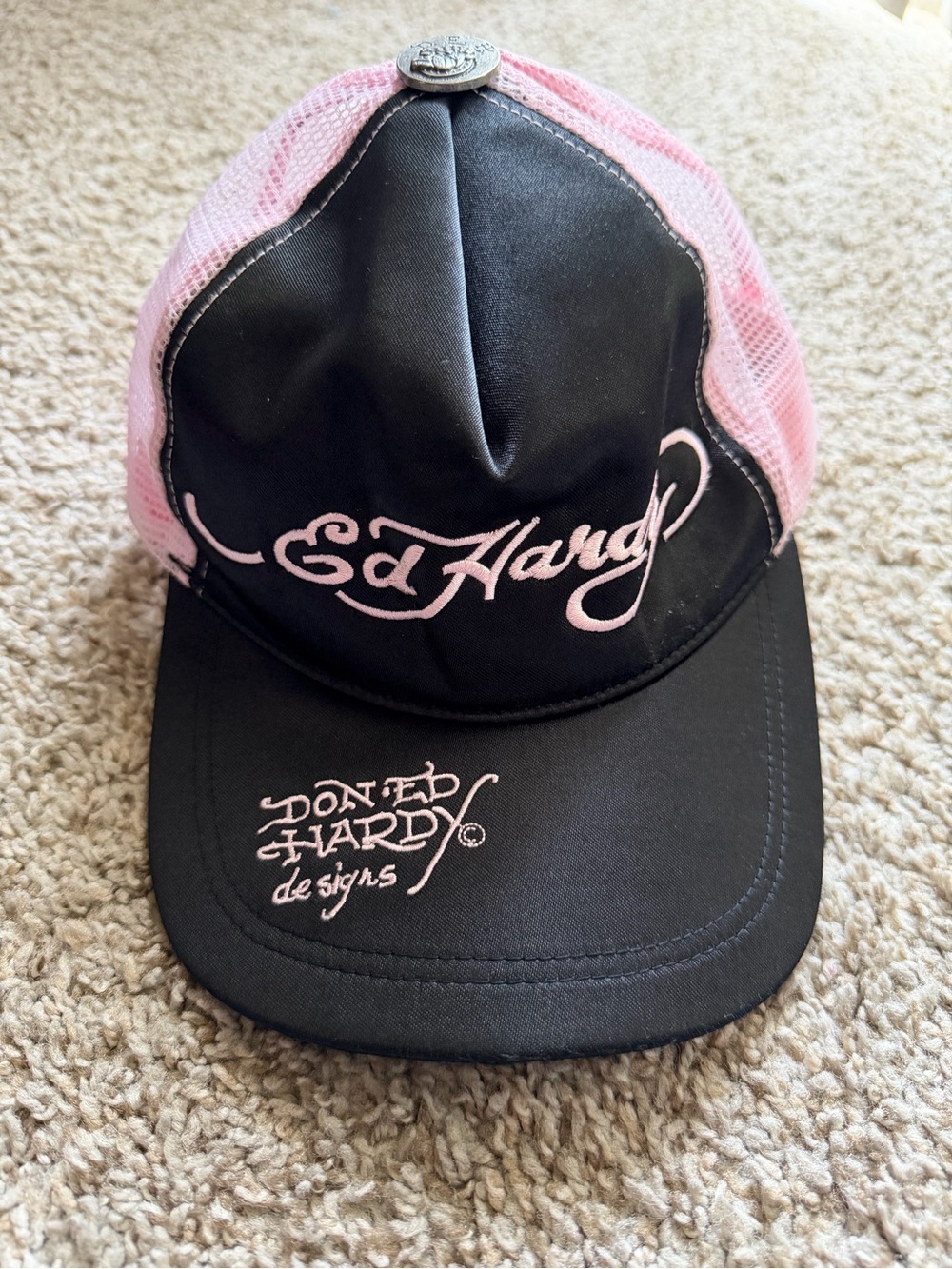 Ed Hardy Pink and Black women hat